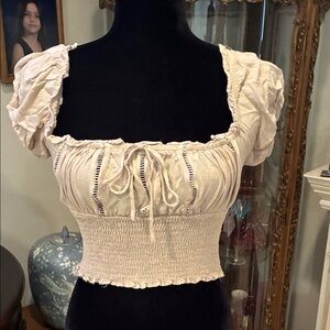 Elegant Cream Puff Sleeve Top Vianca